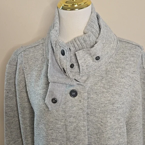 Barbour Millfire Knit Jumper – Light Grey Marl Winter Tartan Wool Blend US 14 - Picture 5 of 13